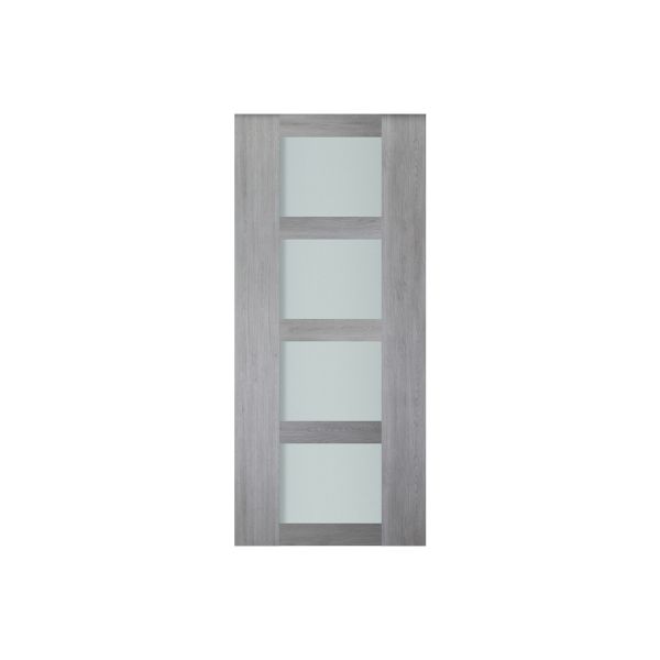 Nova Italia Vetro 4 Lite Light Grey Laminate Interior Door